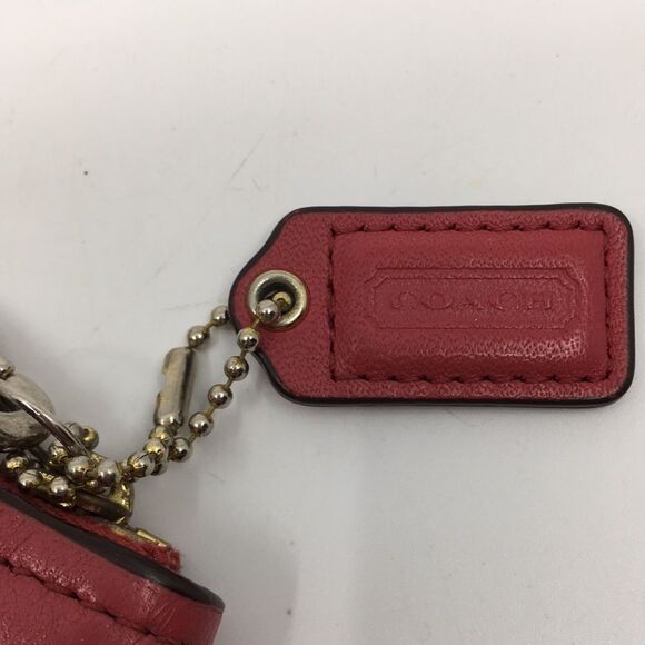 Coach Leather Large Wristlet Dark Pink Makeup Cosmetics Bag - Picture 9 of 16